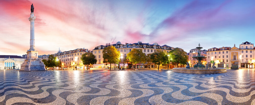 Rossio Square en Lisbon, Portugal